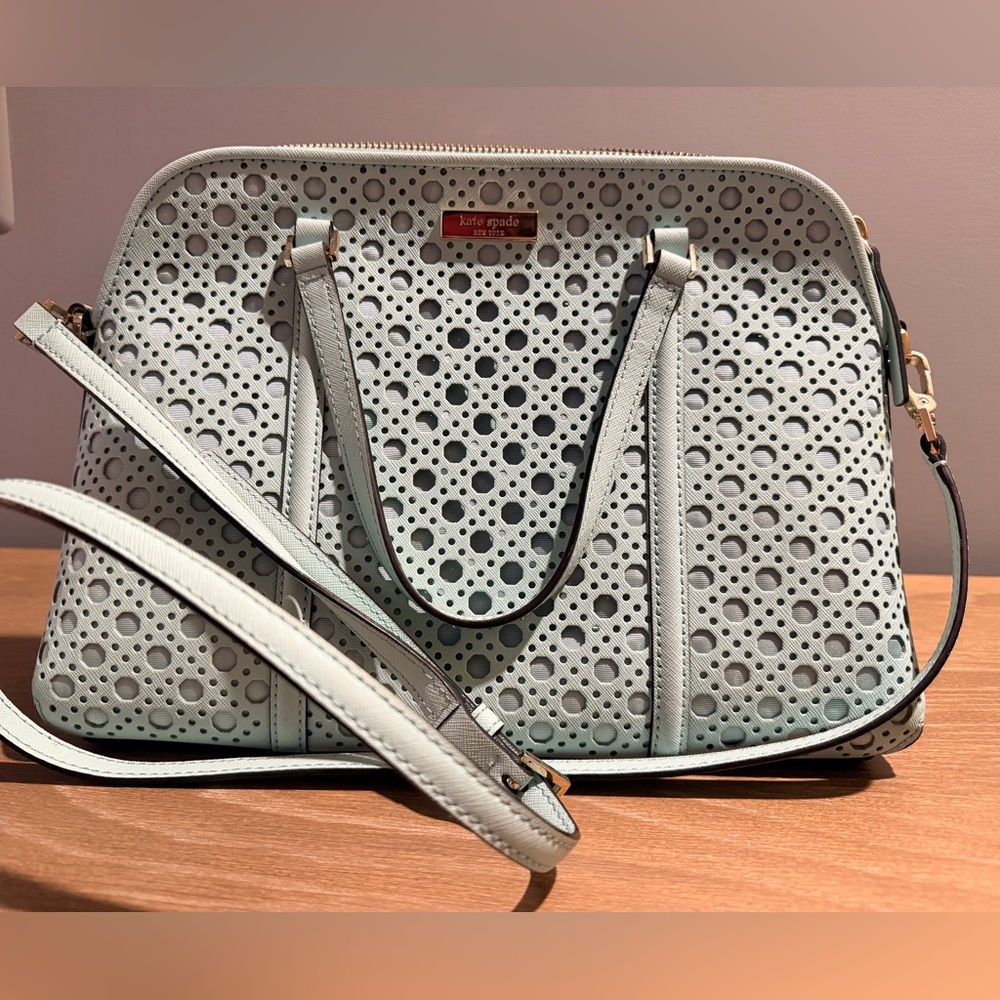 Kate Spade Mint Green Perforated Shoulder Bag